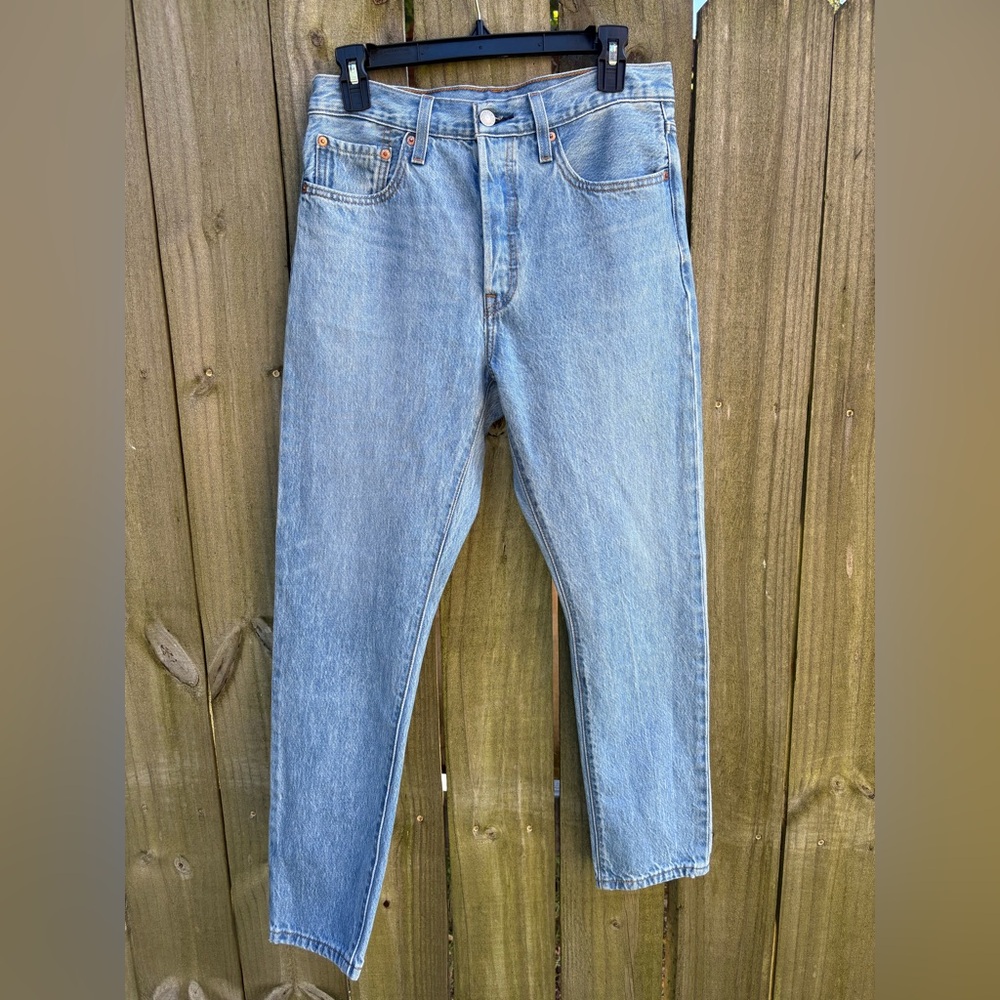 LEVIS 501 S Jeans Womens High Rise Skinny Light Wash Button Fly Tag 28/28